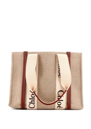 Chloé Pre-Owned Woody Canvas with Leather Medium tote bag - Brown