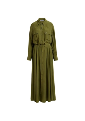 Essentiel Antwerp chest-pockets button-up maxi dress - Green