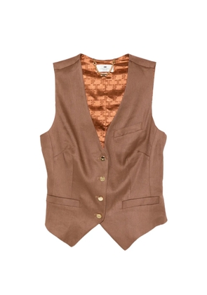 Elisabetta Franchi crepe waistcoat - Brown