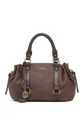 LIU JO large logo-charm tote bag - Brown