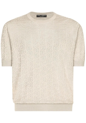 Dolce & Gabbana DG-logo silk sweater - Neutrals