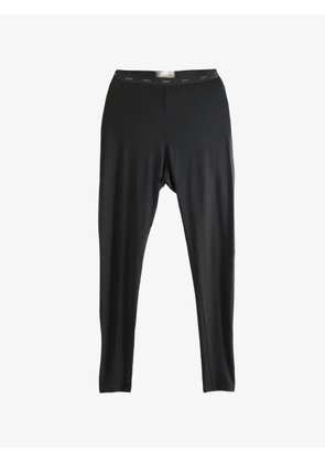 Yohji Yamamoto logo-waistband leggings - Black