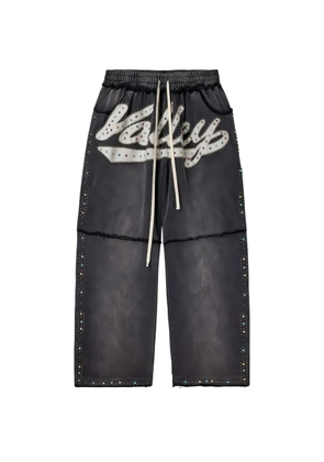 VALE FOREVER Skittle embellished-logo trousers - Grey