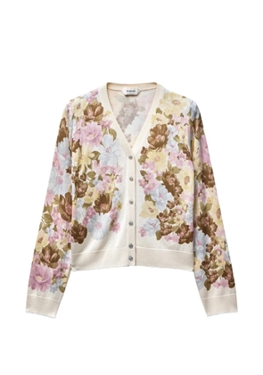 Versace printed silk knit cardigan - Neutrals