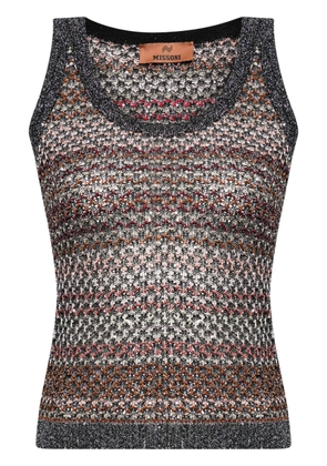 Missoni crochet-knit sequinned tank top - Multicolour