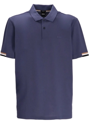 BOSS logo-embossed polo shirt - Blue