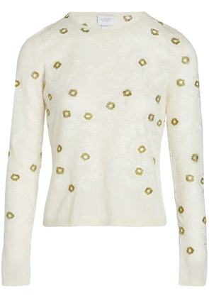 Giambattista Valli floral-embroidered jumper - White