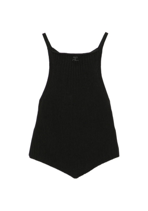 Courrèges ribbed vest top - Black