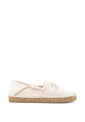Jimmy Choo embroidery fringed espadrilles - Neutrals
