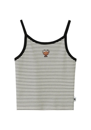 CHOCOOLATE striped embroidered top - Neutrals