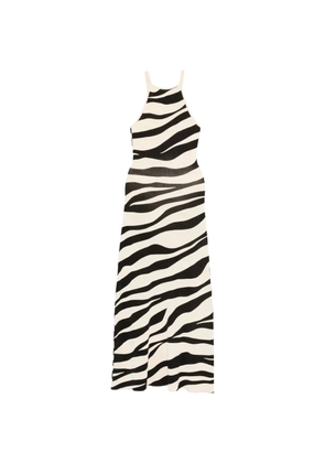 SANDRO zebra-print knitted maxi dress - Neutrals