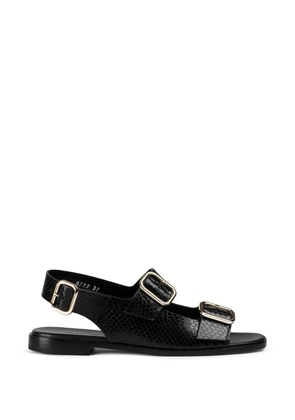 Doucal's python-printed leather sandals - Black