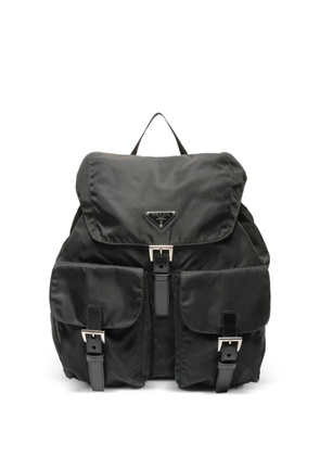 Prada Pre-Owned 1990s logo-plaque backpack - Black