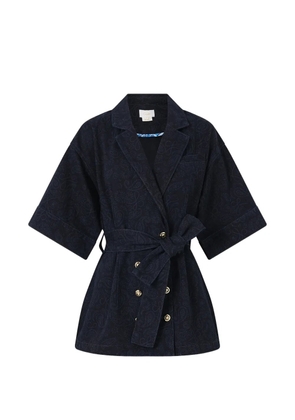 Camilla double-breasted belted jacket - Blue