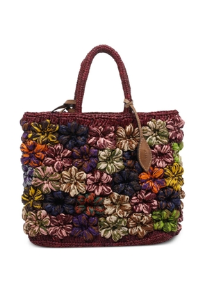 AFAR flower-embellishment tote bag - Red