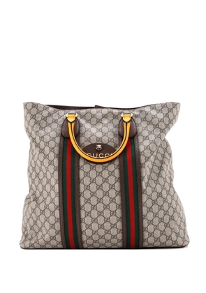 Gucci Pre-Owned Neo Vintage Web Soft Tote GG Coated Canvas Tall satchel - Brown