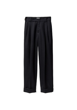 Versace pinstripe wool twill oversized pants - Blue