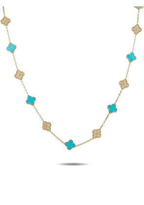 Van Cleef & Arpels Alhambra diamond and turquoise necklace VCARP2V200 - Gold