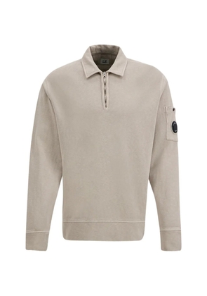 C.P. Company sleeve-pocket zipped polo shirt - Neutrals