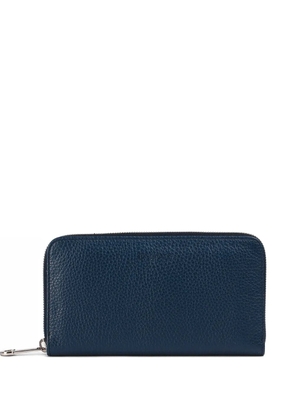 Doucal's tumbled leather continental wallet - Blue