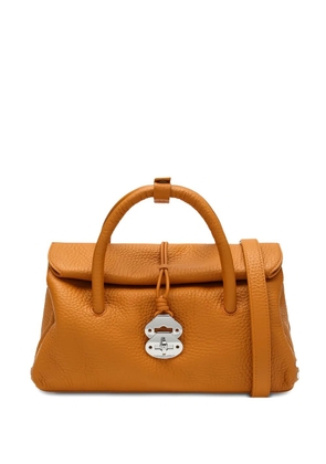 Zanellato small Dotta pebbled-leather tote bag - Orange