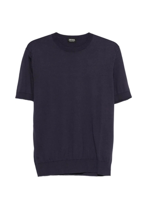 Zegna short-sleeved knitted T-shirt - Blue
