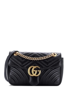 Gucci Pre-Owned GG Marmont Flap Bag Matelasse Leather Medium shoulder bag - Black