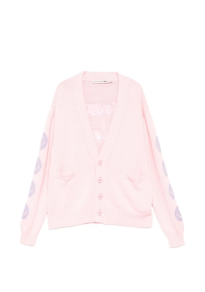 Joshua Sanders smiley-face V-neck cardigan - Pink