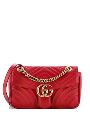 Gucci Pre-Owned GG Marmont Flap Bag Matelasse Leather Small crossbody bag - Red