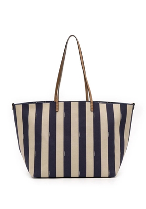 Fendi Pre-Owned 2010-2025 Large Zucca Canvas Pequin Striped Reversible Roll tote bag - Blue