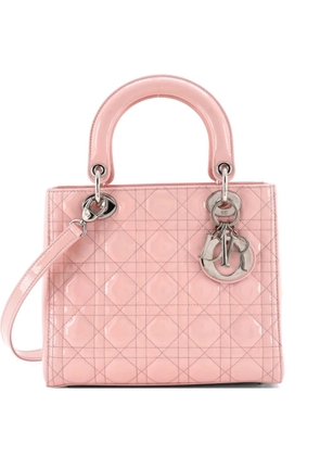 Christian Dior Pre-Owned Lady Dior NM Bag Cannage Quilt Patent Medium satchel - Pink