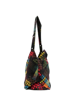Kiko Kostadinov Kaleidoscope check shoulder bag - Black