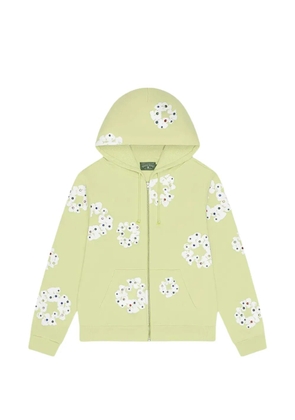 Denim Tears Wreath rhinestone zip-up hoodie - Green