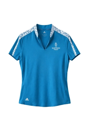 adidas floral-print V-neck polo shirt - Blue