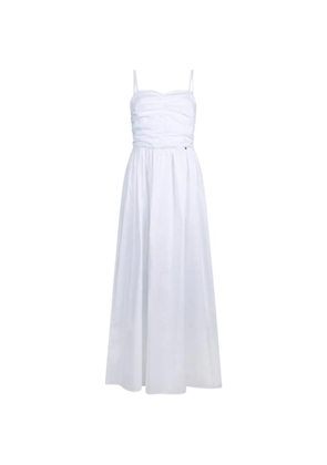 LIU JO gathered strap midi dress - White