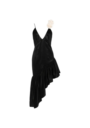 SANDRO Laurine ruffled V-neck midi dress - Black