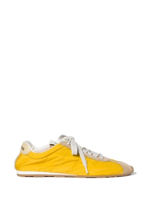 Miu Miu Plume technical fabric and suede sneakers - Yellow