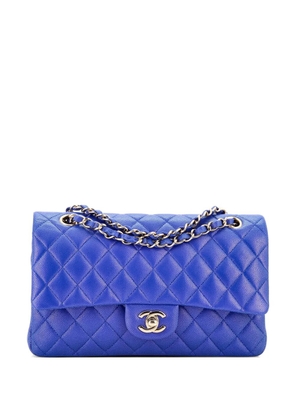 CHANEL Pre-Owned Classic Double Flap Bag Quilted Caviar Medium shoulder bag - Blue