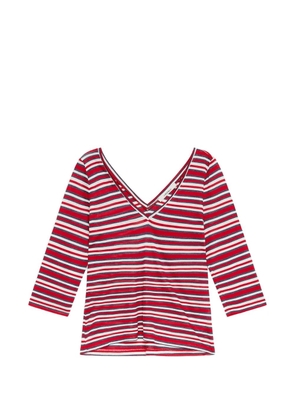 MALIPARMI striped V-neck T-shirt - Blue