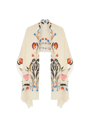 Temperley London embroidered scarf - Neutrals