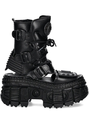 NEW ROCK Tank M-BIOS107-V3 lace-up platform sandals - Black