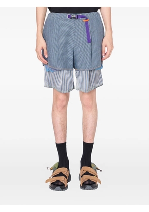 Kolor striped checked track pants - Blue