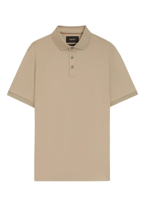BOSS short-sleeve cotton polo shirt - Neutrals