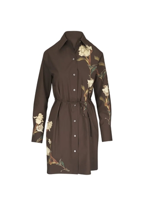 Vince floral-print shirt dress - Brown