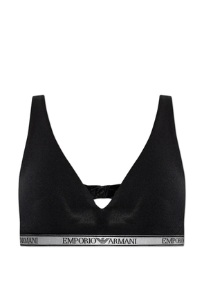 Emporio Armani logo-band bra - Black