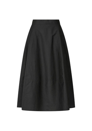 TOMBOY belt-detail balloon cotton skirt - Black