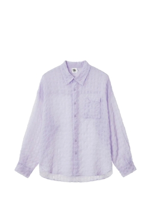 b+ab chest-pocket check shirt - Purple