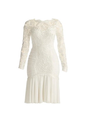 Tadashi Shoji Novara lace long-sleeved dress - White