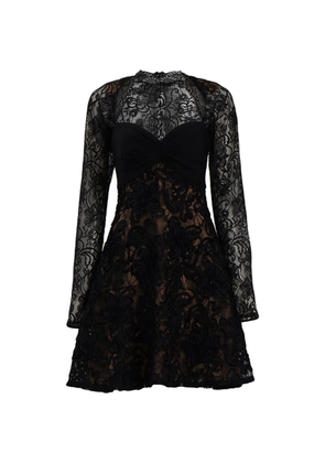 Tadashi Shoji Sayda lace appliqué dress - Black