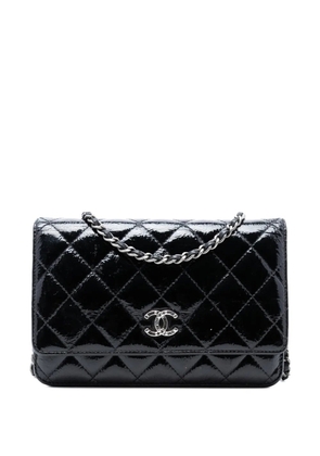 CHANEL Pre-Owned 2014 CC Quilted Shiny Aged Calfskin Wallet On Chain crossbody bag - Black